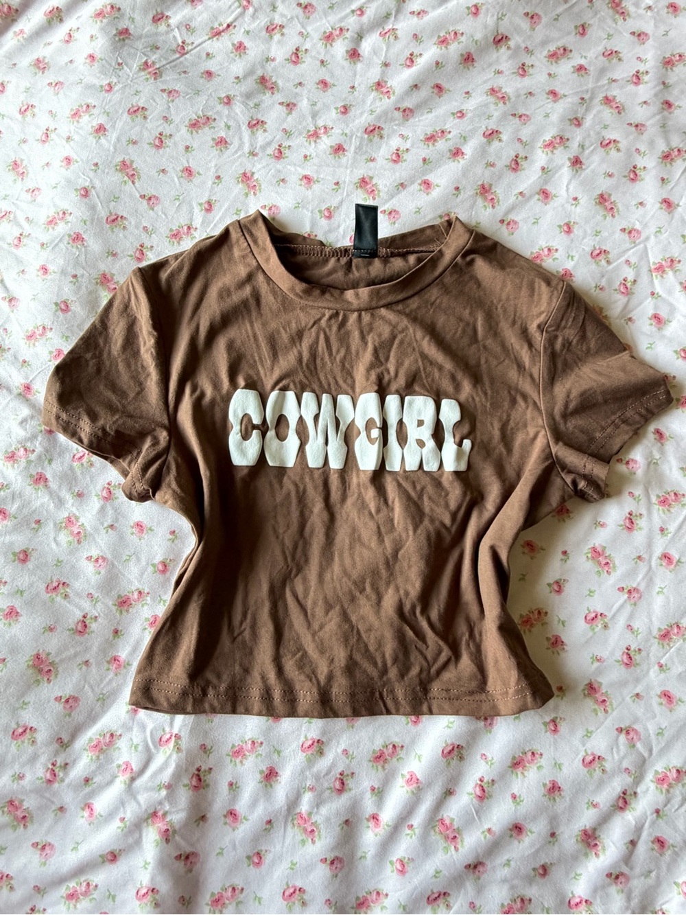 & Other Stories Brown Cowgirl Graphic Crop Tee